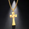 Hänge Halsband My Shape Amerikansk USA Flagga Baseball Cross Halsband Män Rostfritt stål Kedja Emalj Jesus Religion Smycken Amulett GiftPend