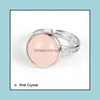 Artes y manualidades 12 mm anillo de piedra natural blanco azul turquesa ópalo rosa cristal chakra abierto para mujeres joyería entrega de la gota Home Garde Dh5Bz
