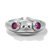 Cluster Ringe Balmora 100 925 Silber Granat Frosch Tier für Frauen Mädchen Vintage Mode Offener Ring Schmuck Anillos Valentinstag Geschenk D Dhiqy