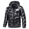 Hommes vers le bas Parkas 2023 veste d'hiver décontracté chaud épais manteau à la mode à capuche hommes vêtements brillant imperméable vestes taille 4XL S6890