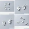 Charms Hollow Out Craftwork Leaf 1M 925 Sterling Sier Fine Pequeños Colgantes Colgantes DIY Mujeres Hombres Hallazgos de joyería para cumpleaños Drop de Dhswn