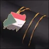 Pendant Necklaces Fashion Country Map Flag Necklace For Women Men Sudan Alloy Chain Jewelry Gift Drop Delivery Pendants Otl2Y