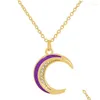 Collares colgantes Luna encantadora simple para las mujeres de moda Color de oro Cadena de clavícula Gargantilla Declaración Joyería 2022 Collarespendant Drop DHMNO