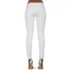 Women's Jeans Fashion Zip Up Motor Biker Women's White Slim Stretchy Skinny Denim Pants Trousers Pencil For Women