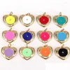 Pendant Necklaces 10Pcs Trend Neon Enamel Heart Charms Pendants Womens Fashion Gold Color Accessories Drop Delivery Jewelry Dhgym