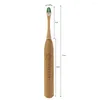 Bambus elektrische Zahnbürste wasserdichte Ultraschallautomatikzahnbürste mit 3 Weichkopf Mundhygiene sauber