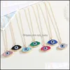 Colares pendentes Moda 7Colors Eye Druzy Drusy Colar Gold Gold Bated Geometria Faux Natural Stone Resin for Women Jewelry 441 Q2 DR DHP9W