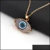 Arts And Crafts Simple Evil Eye Druzy Drusy Pendant Necklace Women Resin Handmade Clavicel Chains Necklaces For Female Christmas Imi Dh9Wc