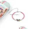 Bracelets de charme bijoux de mode Boehmian Colorf Butterfly Pendant Traided Leather Corde Bracelet Drop Livrot DH6TQ