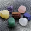 Arti e Mestieri 7 Pz/set Reiki Pietra Naturale Irregar Rock Quarzo 7 Chakra Energia Guarigione Simbolo Decorazione Goccia Consegna Casa Giardino Dhyzu