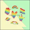 Pins broches regenboog letter series pin creatieve cartoon bifrost hart broche metaal sieraden geschenken 1 8qh t2 drop levering dh9rf