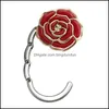 Ganci per binari Newrose Fiore Appendiabiti in metallo Borsa pieghevole Borsa Gancio da tavolo portatile per borse Appendiabiti da scrivania creativo Mtifunction Rrb13141 Otelf