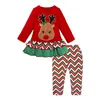 Clothing Sets Toddler Girls Spring Autumn Clothes Bow T-shirt Pants Outfit Kids Tracksuit Suit Christmas Children