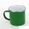 Tazas Taza de café de esmalte de calidad Taza de té chino clásico con impresión breve de un color para oficina Uso en el hogar Entrega directa Jardín Kitche Dh1Ih