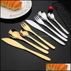 Sofra Takımı Setleri 2/4/6 Set Sier Yemek Takımı 18/10 Paslanmaz Çelik Batı Bıçağı Çatal Çay Kaşık Takım Terimleri Sierware SetFlatware DR DHK6F