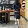 2023 Women dress letter Spring and Autumn Desinger Short Sleeve Medium Length Dress Long Sleeve Cardigan Coat Women two piece Set