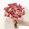 Couronnes de fleurs décoratives tenant une fausse petite fleur de pivoine, bouquet de style rétro nordique, décoration de salon, arrangement floral, Dhrls