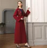 Abbigliamento etnico Donsignet Appliques rosso scuro Abito musulmano con diamanti Cardigan arabo Kimono aperto Moda Donna Medio Oriente Abaya Turchia Abito