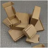 Presentförpackning 5st 15Size Small Kraft Paper Corrugated Box Thicked Postal Brown Packaging Smycken Gift1 Drop Delivery Home Garden Fest DH1ZS