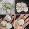 Charms Natural Shell Pendants White Round Seashell Charm Slices For Jewelry Making Earrings Necklace Bracelet Accessories Craft Diy Dhxhy