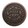 USA hel uppsättning med 18 st (1840-1857) Flätat hår, halva cent COPY COINS Metallhantverk Specialgåvor