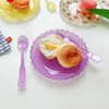 Plakalar 1 Set İskandinav Akrilik Plaka Retro Vintage Basit Salata Yemekleri Tatlı Stand Pasta Snack Tepsi Düğünü