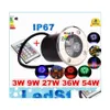 Podziemne lampy 12 V 9W LED RGB Lampka Lampa na zewnątrz IP67 Pochowane lampy podłogowe ciepło/zimno biały niebieski zielony zielony z zdalnym otmvq