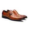 Dress shoes Italian Fashion Men Shoes Monk Strap Genuine Leather