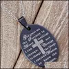 Pendant Necklaces 30Pcs Serenity Prayer Jesus Cross Stainless Steel Pendants Necklace Christian God Grant Me Jewelry Drop Delivery Dh7Zi