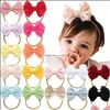 Headbands 16 Colors Baby Girls With 4 Inch Bows Soft Nylon For Born Infant Toddler Pographic Accessories Drop Delivery Jewelry Hairje Otwwx