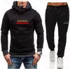 2 peças definir Sweatsuit Mens Tracksuits marca camisolas Suits Cor Sólida Homens Mulheres Trilha Suor Terno Casaco Homem Designer Pullover Hoodies + Calças Define Sportsuit Casual