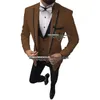 Ternos masculinos Blazers Spring/Autumn Men calças de colete branco 3 peças Slim Fit Groomsmen Tuxedo Costume de estilo da Inglaterra Made Inglaterra Hommeme