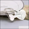Pendant Necklaces I Love You Heart Necklace Keychain Jewelry Set For Women Couple Romantic Key Shape Lover Gift Wholesale Drop Deliv Dhf2D
