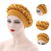 Visors Beautiful Turban Cap Pure Color Braids Headgear Brimless Twist Head Wrap