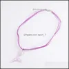 Pendant Necklaces Fashion Ribbon Wax Rope For Women Creative Gradient Mermaid Fish Tail Charm Clavicle Chain Party Wedding Jewelry D Dhrxq