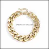 Chokers 4 f￤rger Big Chunky Chain Necklace for Women Men 2021 Trendy CCB Plastic Gold Sliver Color Choker Stataling Halsband 717 Q2 DHCIR