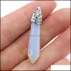 Artes e artesanato de pedra natural Tigres Olhos de rosa Opal Pendum Pendum Charms hexagonal Pingents Diy Colares Jewelry Bating Drop Delivery DHPSW