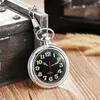 Pocket Watches Fashion Gold Silver Watch Men Women Quartz Big Cumeral Dial Fob Chain Hangers Steampunk Clock