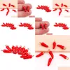 Charms 10Pcs 17X5Mm Alloy Enamel Drop Oil Red Chilli Vegetable Home Golden Pendant Findings For Diy Necklace Accessories Making Deli Dh39W