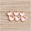 매력 10pcs 6x14mm 5 컬러 목걸이를위한 귀여운 미니 고양이 펜던트 귀걸이 에나멜 만화 동물 액세서리 DIY 보석 드롭 다이브 DHHBC