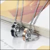 Collane con ciondolo Amore eterno Anello con fibbia Collana per coppie Acciaio al titanio Personalità Hip Hop Gioielli di moda Regalo Consegna a goccia Penna Otez9