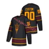 College Hockey indossa la maglia da hockey Arizona State Sun Devils Mens cucita personalizzata Jackson Niedermayer Demetrios Koumontzis Matthew Kopperud Cade Stibb