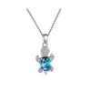 Pendant Necklaces Cute Blue Purple Oval Zircon Rainbow Stone Turtle For Women Fashion Jewelry Mticolor Crystal Animal Necklace Drop Ot6El