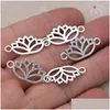 Chaînes 30Pcs Antique Sier Plaqué Fleur De Lotus Connecteur De Charme Pour La Fabrication De Bijoux Bracelet Accessoires Bricolage Artisanat 27X1M Drop Delivery Dhfb1