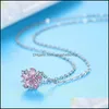 Earrings Necklace Cherry Blossom Jewelry Set Elegance Sakura Flower Pendant Stud For Bridesmaid Sets Giftz Drop Delivery Dhzw2