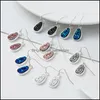 ダングルシャンデリアファッション6colors Druzy Drusy earrings sier Mettated Geometry Faux天然石女性ジュエリードロップ配達ot45n
