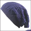 Bonnet/tête de mort casquettes hiver Baggy Slouchy Beanie chapeau laine tricoté chaud casquette pour hommes femmes Hip Hop décontracté mode pluvier livraison directe Ac Othcp