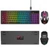 2.4g Mouse de teclado recarregável 2.4g Combo 96 teclas RGB Teclado da membrana colorida Backlight Gaming Mouse Conjunto