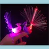 Andere Event Party Supplies Kreative Pfau LED Fingerring Lichter Balken Nachtclub Farbringe Optische Faserlampe Kinder Kinder HA Dh3Jl