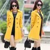 Women's Trench Coats Coat Women Double-Breasted Windbreaker Lace Female 2023 Autumn Casual Basic Outwear Lady Elegant Raincoat Streetwear